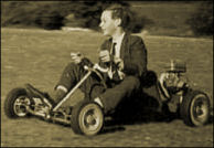 Lawrence on a go-cart