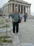 Lawrence in front of Parthenon