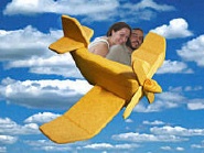 Beatrice and Brian in an airplane
