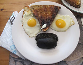 Eggs and black pudding