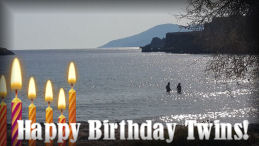 Seashore with candles