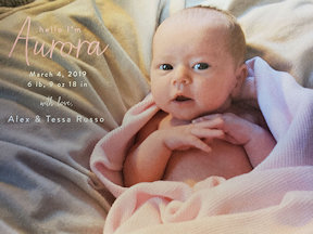 Aurora's birth announcement