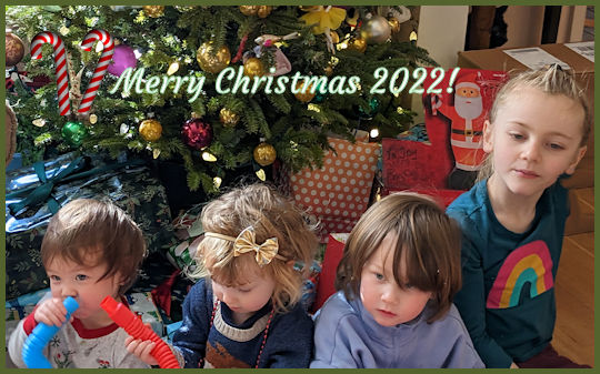 Children under Christmas tree