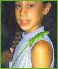 Joy with tiny iguana