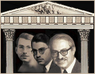 3 portraits of Gordon,with a Greek theme