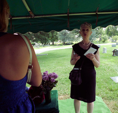 Hope talking by the grave