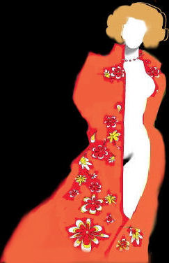 Lady in dressing gown