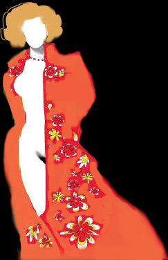 Lady in dressing gown