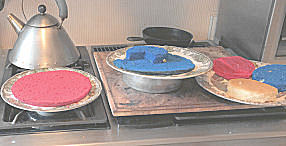 red, white, and blue cake