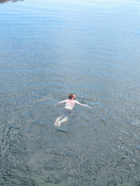 Jacob swims