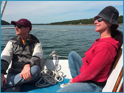 Beatrice and Jacob on boat